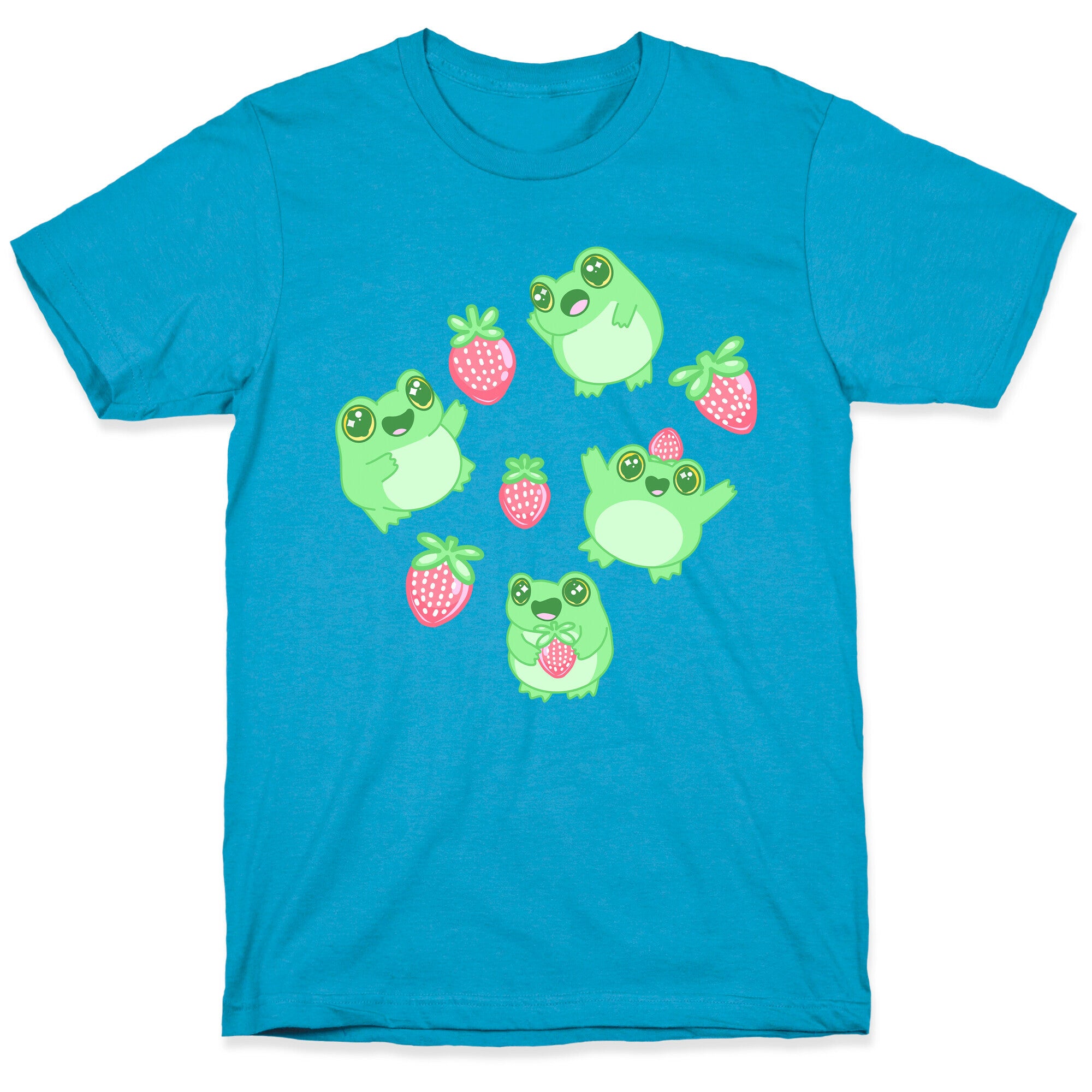 Strawberry Frogs Pattern Unisex Triblend Tee